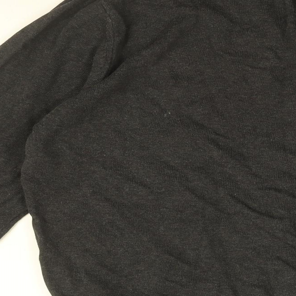 Voi Jeans Mens Grey Cotton T-Shirt Size M V-Neck