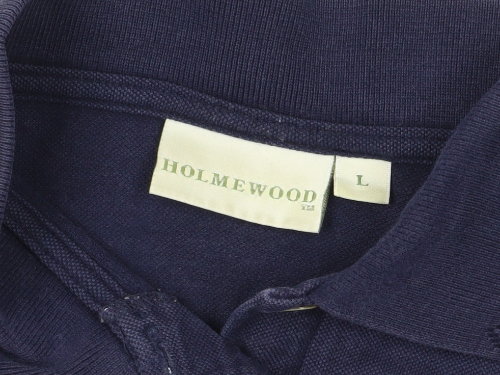 Holmewood Blue Polo Shirt L Cotton Casual