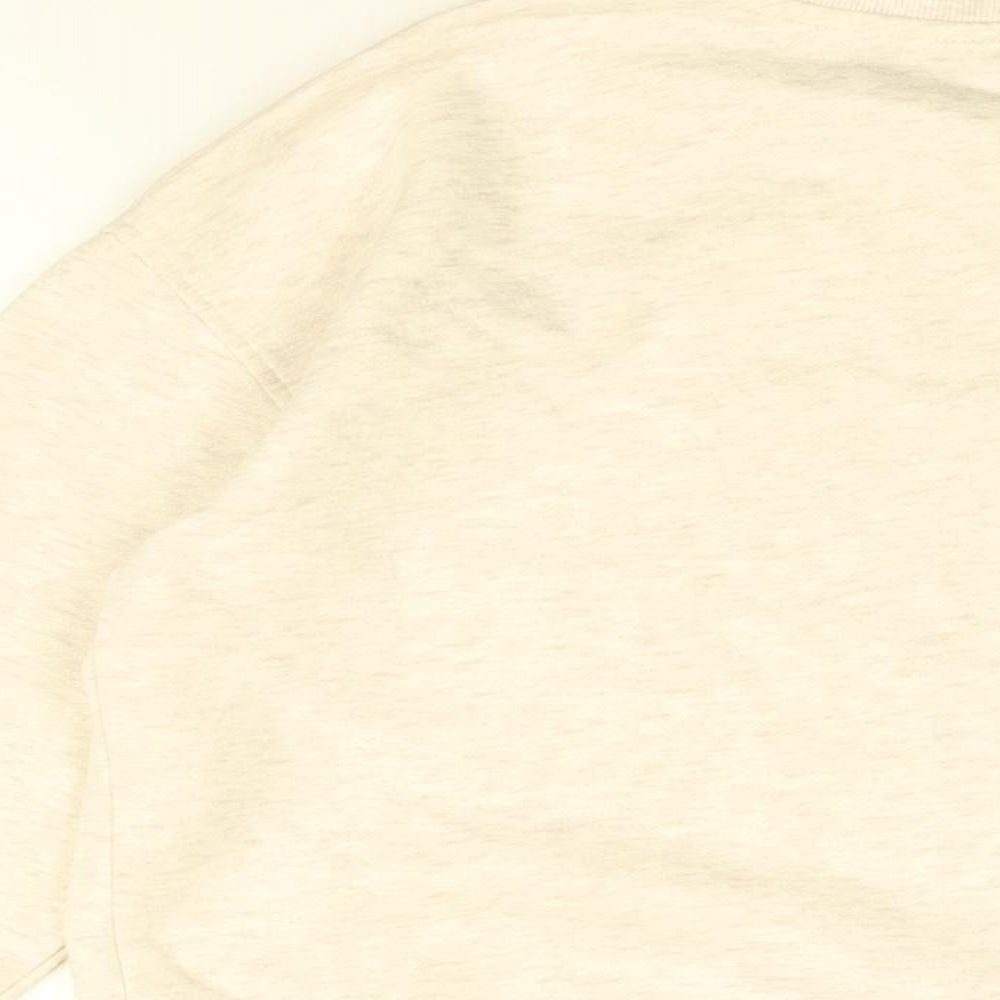 Disney Womens Beige Cotton Pullover Sweatshirt Size 2XS Pullover - Mickey Mouse and Pluto