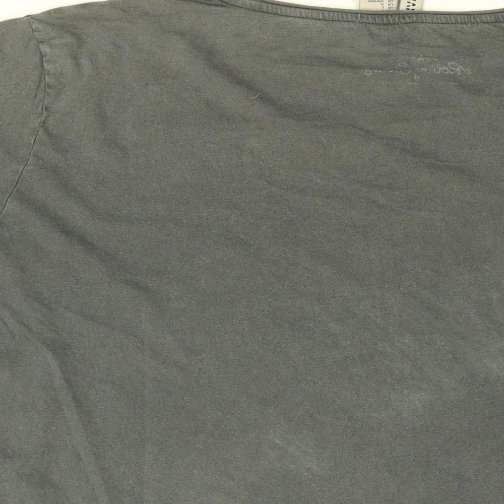 Rolling Stones Womens Grey Cotton Basic T-Shirt Size L Round Neck - Rolling Stones Logo