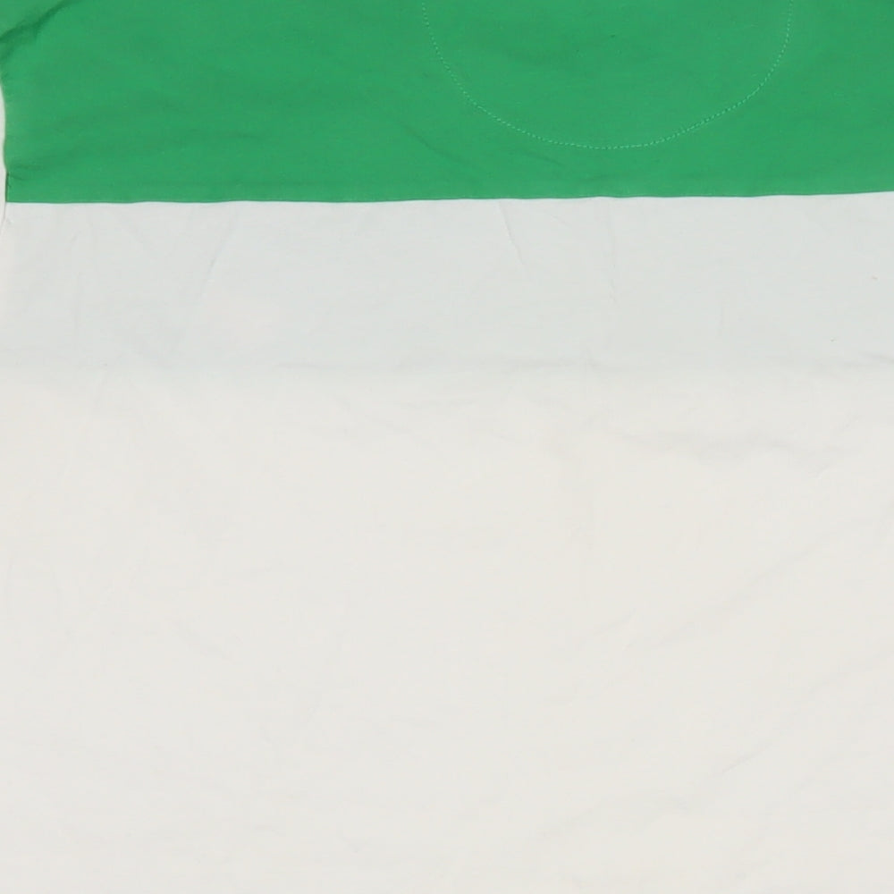 Voi Jeans Mens White Colourblock Cotton T-Shirt Size 2XL Round Neck