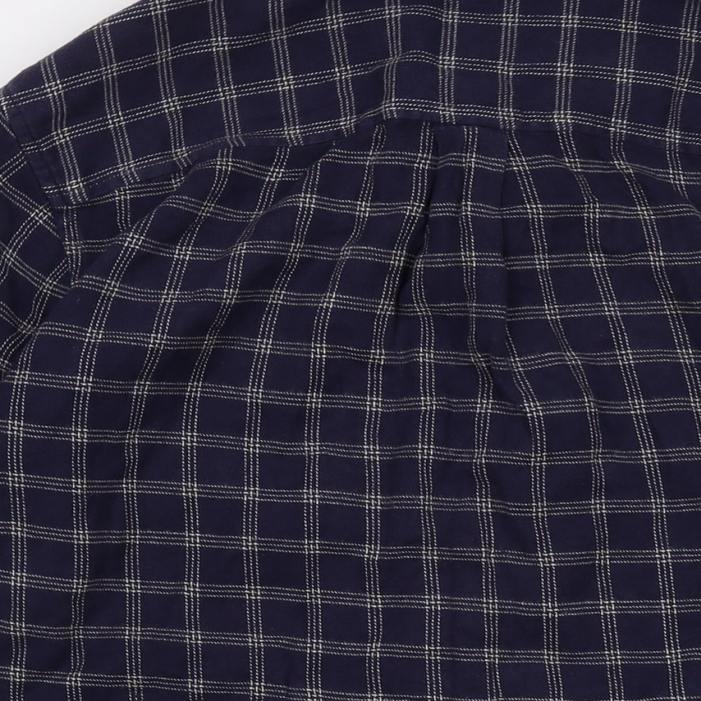 Timberland Mens Blue Plaid Cotton Button-Up Size M Collared Button