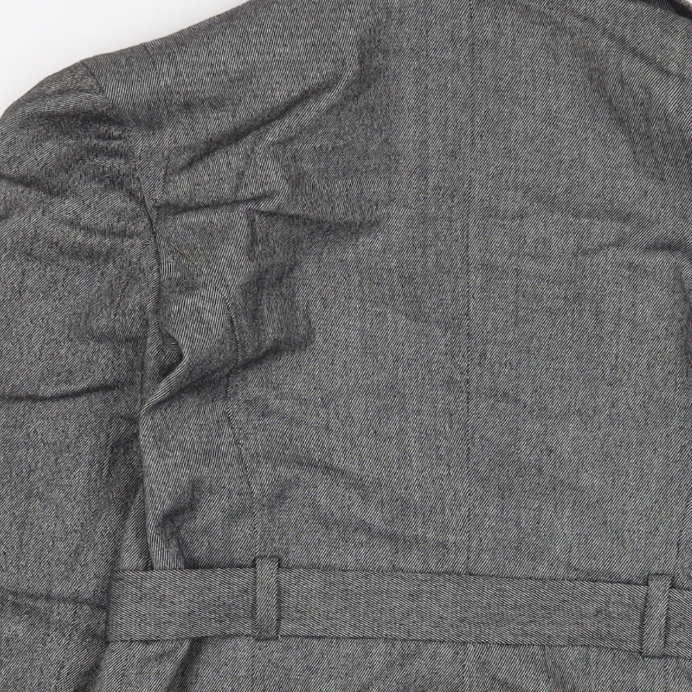 French Connection Womens Grey Jacket Blazer Size 10 Button - Belted