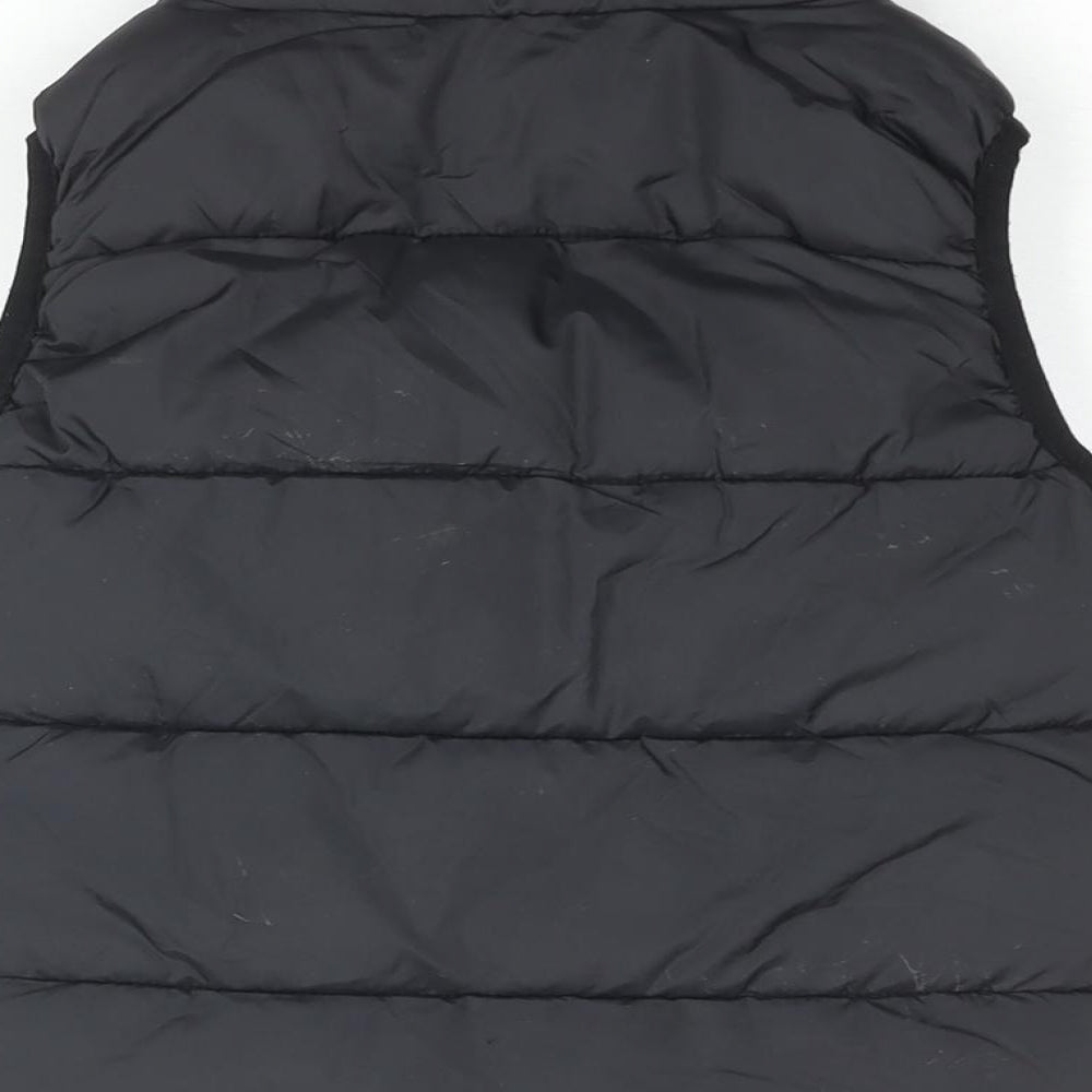 H&M Girls Black Gilet Coat Size 5-6 Years Zip - Superman Batman, Sequins