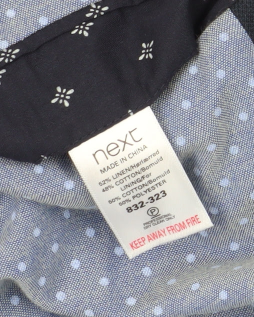 Next Men's Slim Fit Blue Linen Blazer 46R