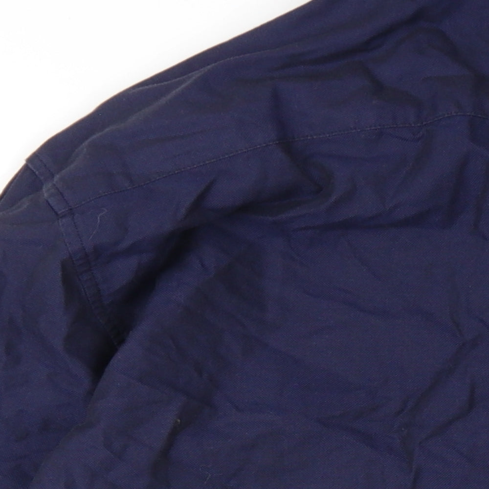 Fisk of Oslow Mens Blue Cotton Dress Shirt Size 15.5 Collared Button