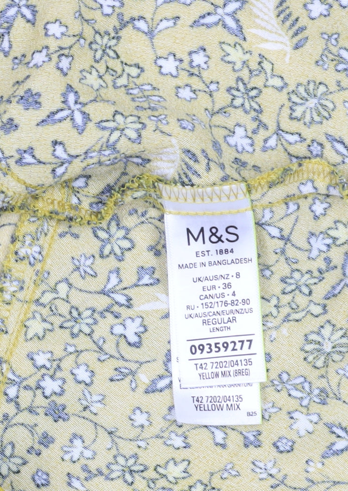 Marks and Spencer Women Yellow Floral Fit & Flare Dress