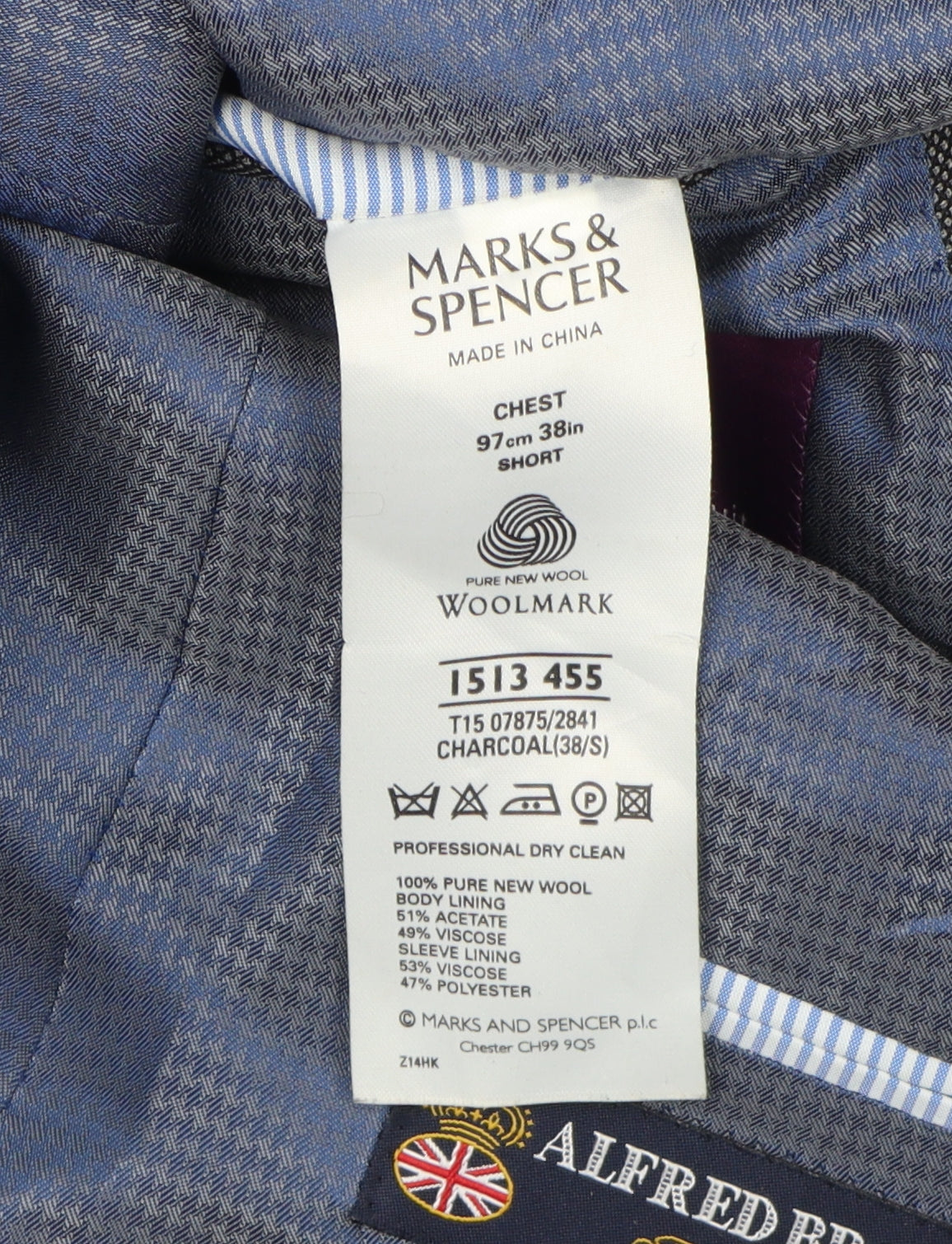 Marks and Spencer Men's Grey Wool Blazer 38 S