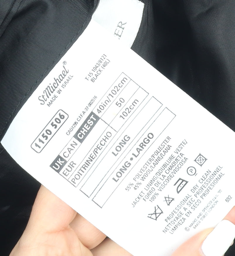 Marks and Spencer Men's Black Tuxedo, Size 40L