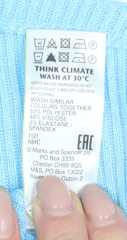 Marks and Spencer Blue Women's Tank Top - Size 10