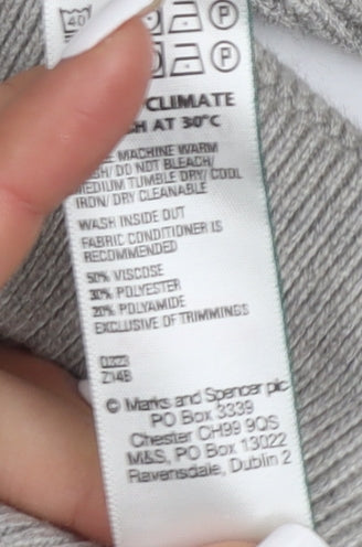 Marks and Spencer Grey Full Zip Hoodie S Unisex