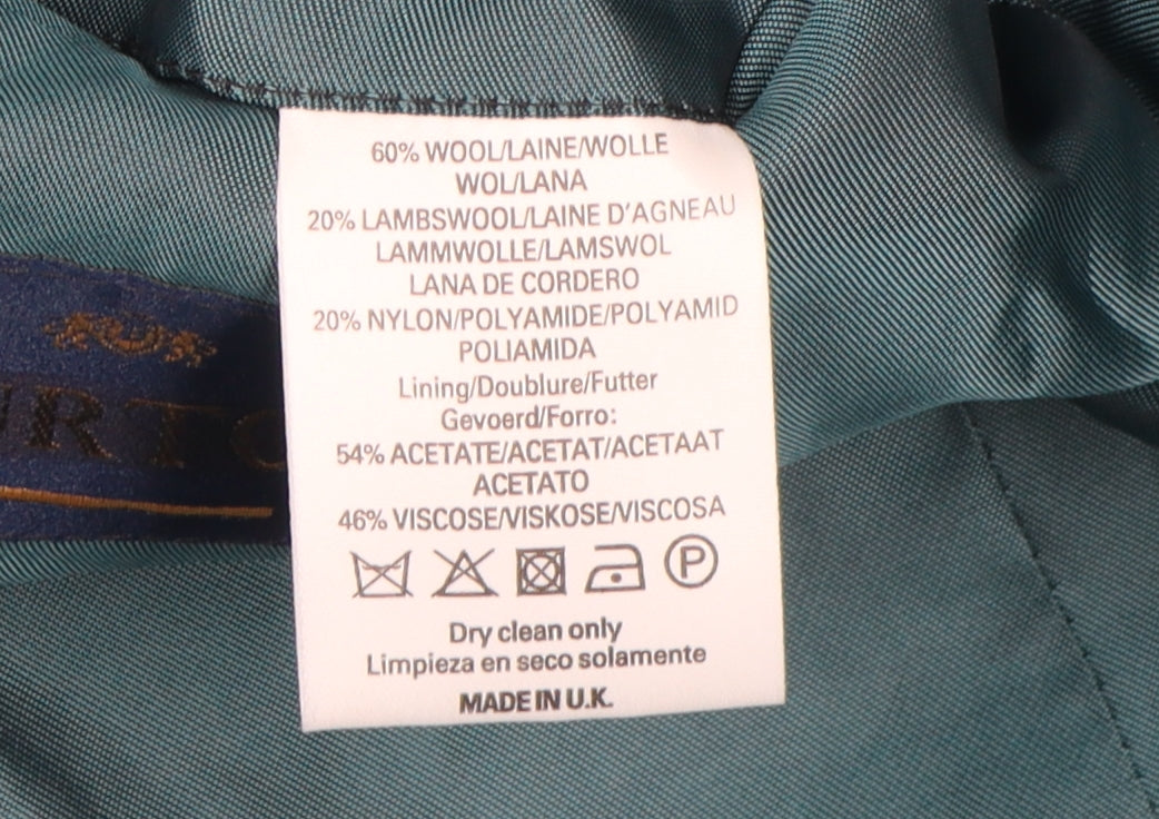 Burton Men's Blue Wool Blazer 40S Double-Breasted