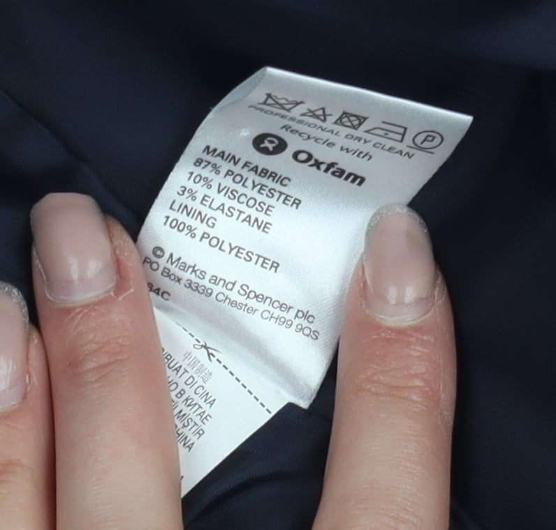 Marks and Spencer Women's Black Overcoat Size 14