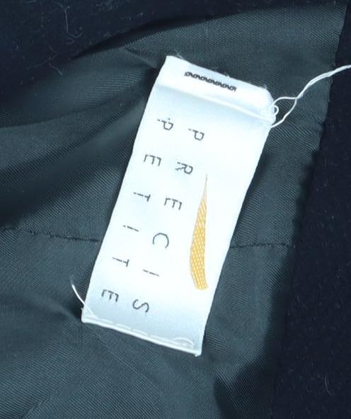 Precis Petite Black Wool Cashmere Overcoat Size 14