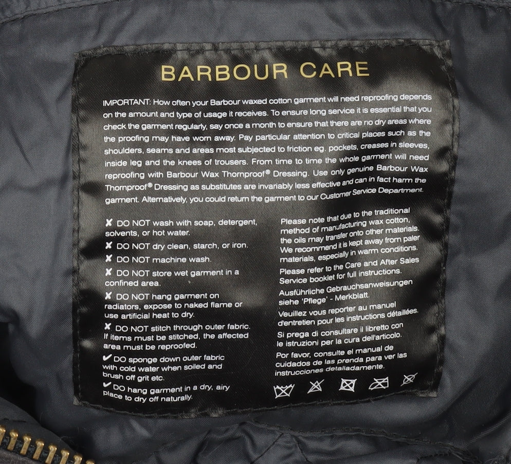 Barbour Men's Black Motorcycle Jacket 2XL - Cotton Classic