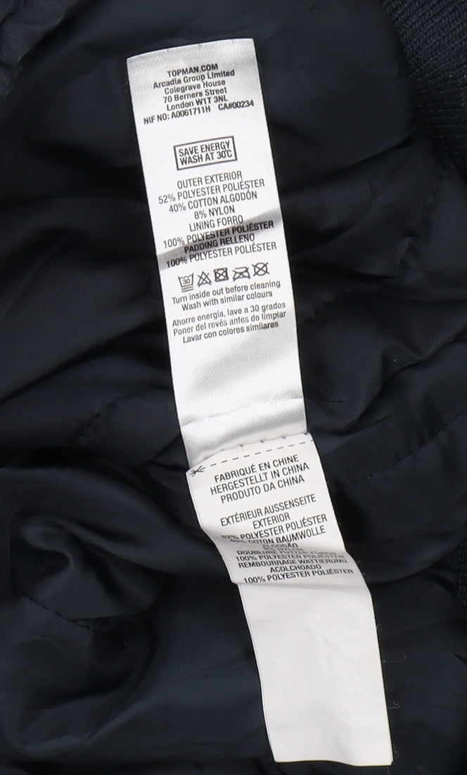 Topman Men's Black M Bomber Jacket Hooded Casual