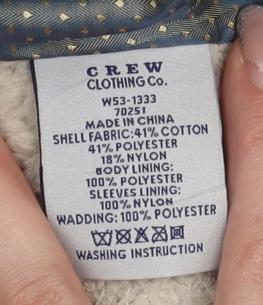 Crew Clothing Co. Women's Blue Quilted Jacket Size 10