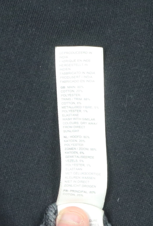 FatFace Women's Black Hoodie, Medium, Classic Cotton Blend