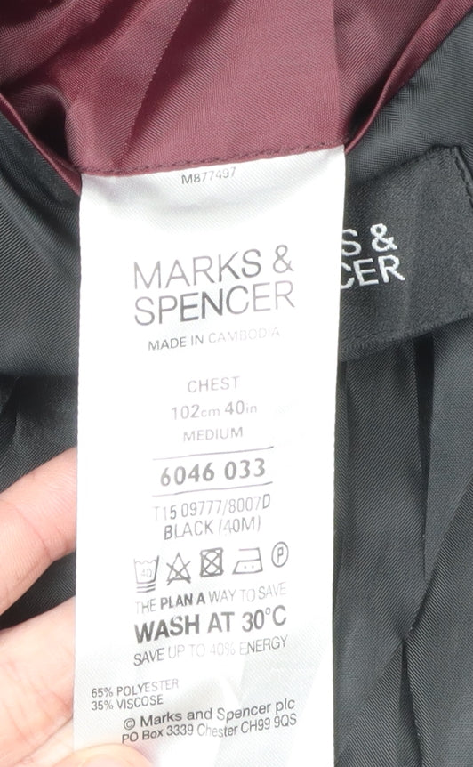 Marks and Spencer Men's Black Regular Fit Suit Jacket 40R