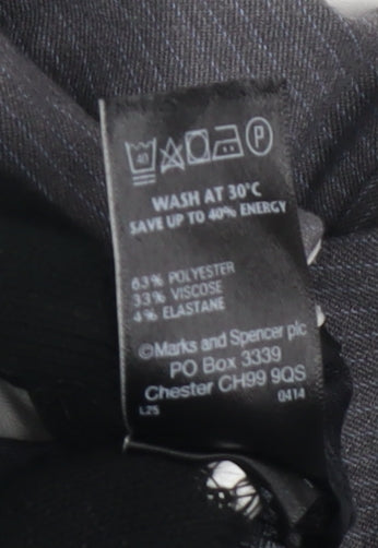 Marks and Spencer Grey Straight-Leg Trousers, Size 14