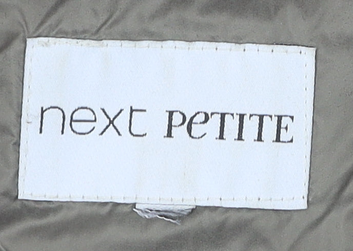 Next Petite Green Puffer Jacket, Size 16, Hooded, Full Zip