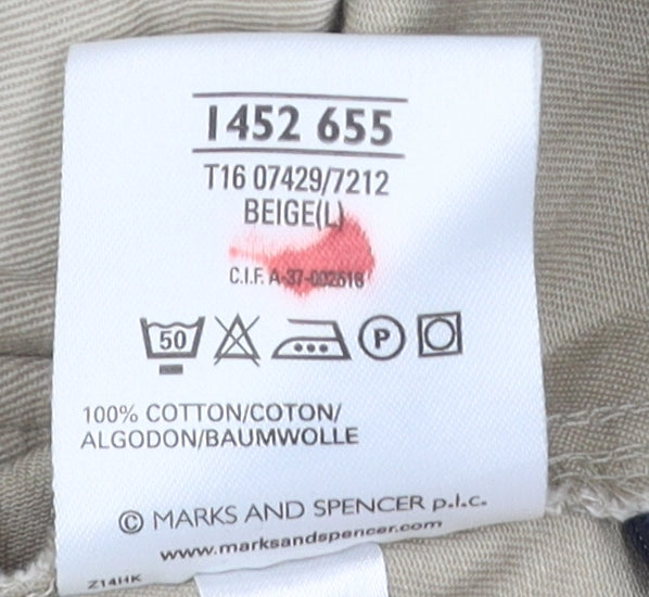 Marks and Spencer Men's Beige Jacket, Size L, Casual Comfort