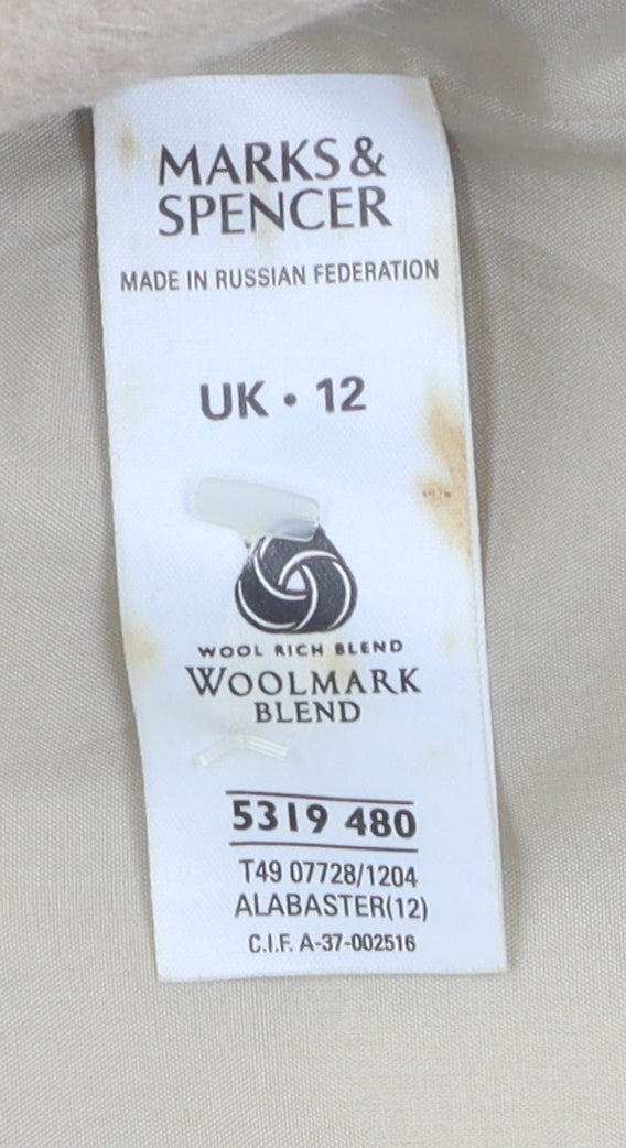 Marks and Spencer Beige Women's Overcoat Size 12