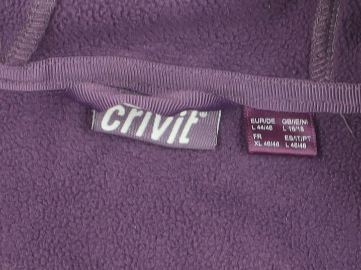 Crivit Women's Purple Floral Hooded Jacket Size 16