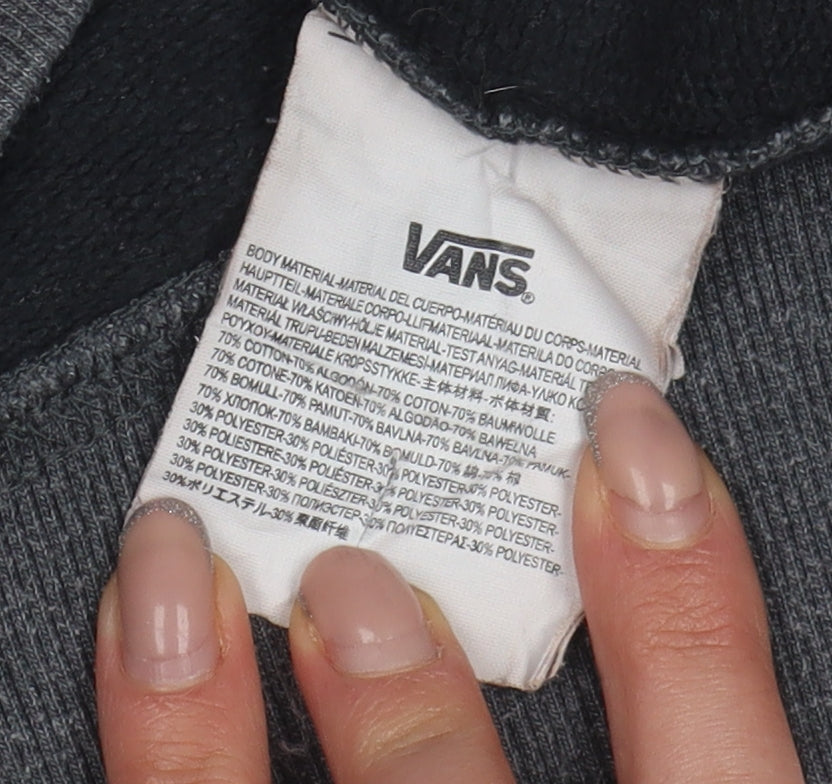 Vans Men's Grey Pullover Hoodie M Graphic Print