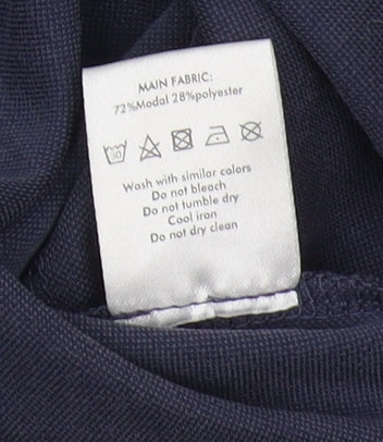 Oliver Bonas Women Navy Size 8 Mini Wrap Dress