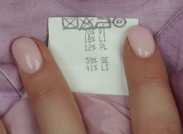 Presen Women's Pink Silk Linen Sleeveless Blouse