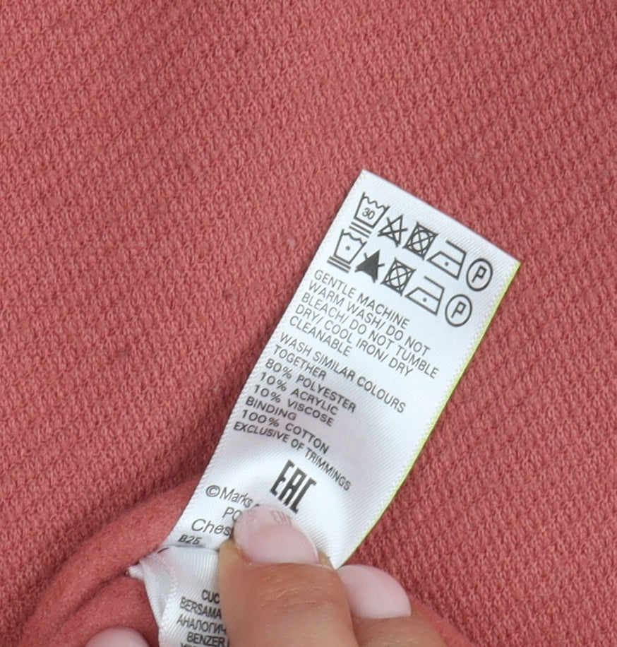 Marks and Spencer Women's Red Mid-Length Coat - Size 10