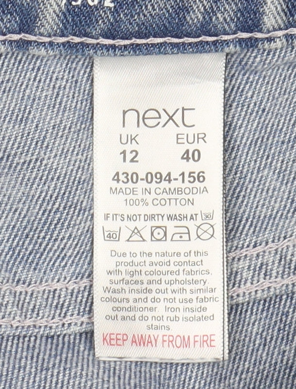 Next Women's Blue Cut-Off Denim Shorts Size 12