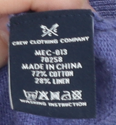 Crew Clothing Men's Purple Cotton Linen Pullover Jumper S