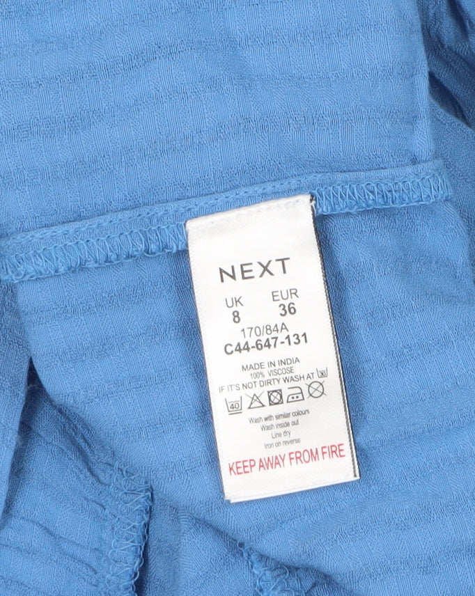 Next Blue Off Shoulder Midi Dress, Size 8, Summer Casual