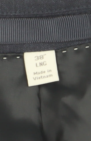 Mens Blue Blazer, 38L, Single-Breasted, M&S