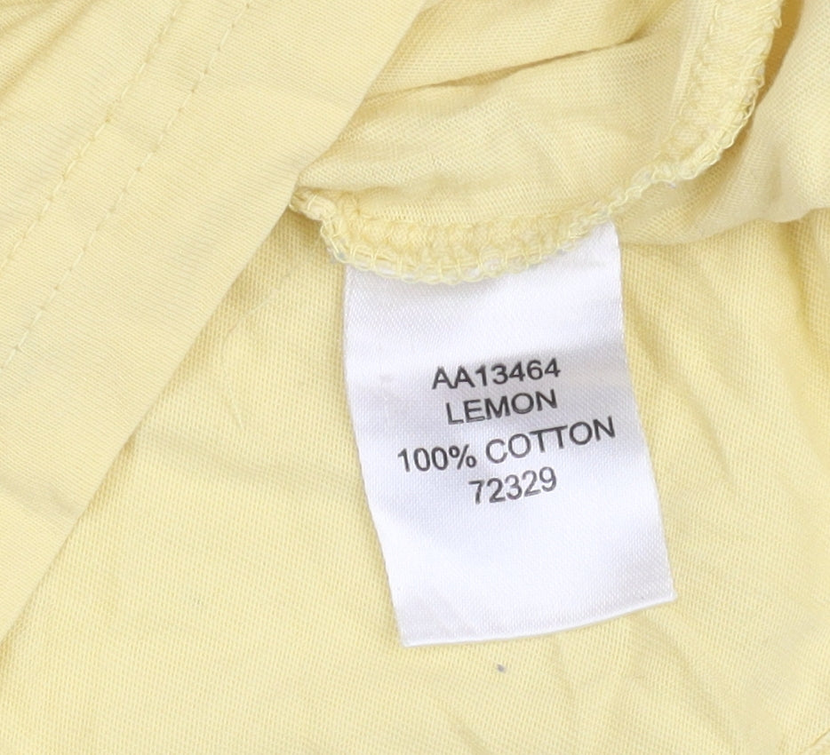 Cotton Traders Men's Yellow Crew Neck Short Sleeve T-Shirt