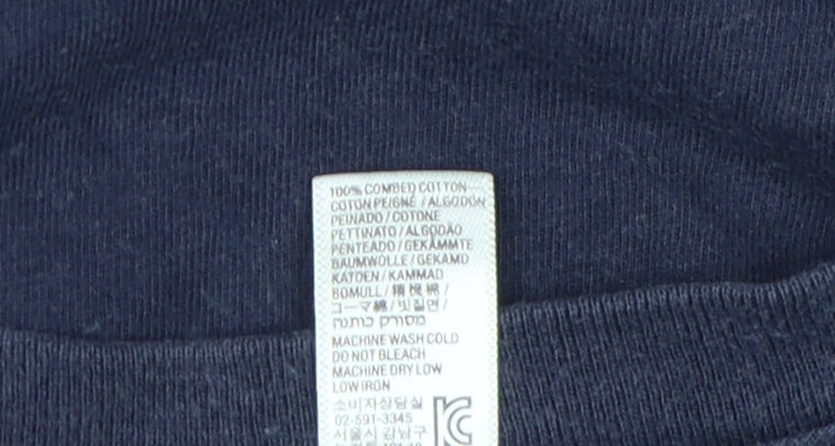 American Apparel Men's Blue Graphic T-Shirt, Size S