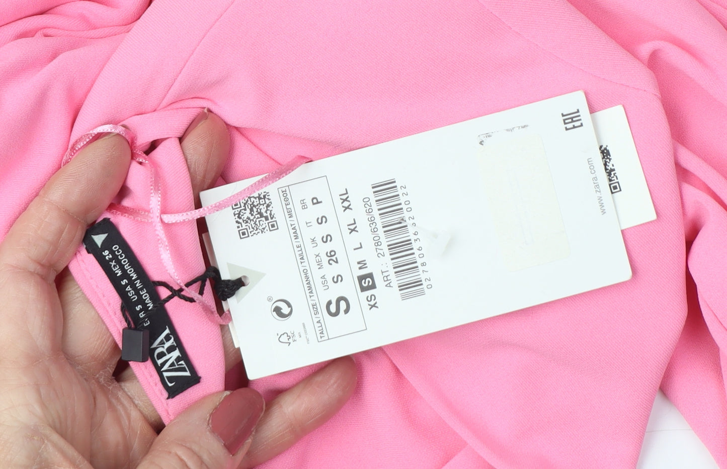 Zara Women’s Pink Bodycon V-Neck Party Dress - S