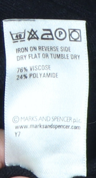 Marks and Spencer Women's Black Bow Blouse Size 10 Basic
