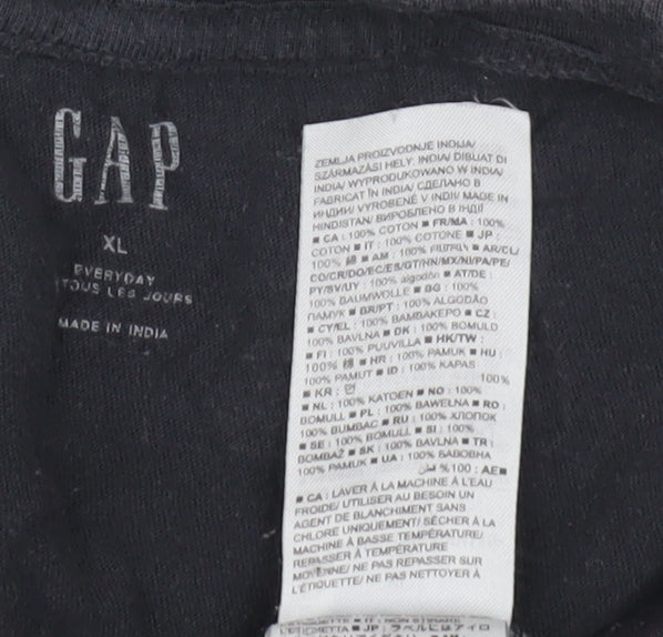 GAP Men's Colourblock T-Shirt XL Black Grey