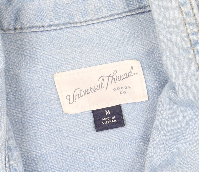 Universal Thread Women's Blue M Cotton Button-Up Shirt