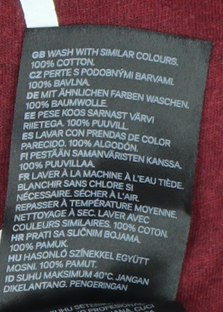H&M Men's Red Graphic Print T-Shirt, M, Regular Fit