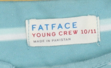 FatFace Girls Blue Striped Playsuit, 10-11 Years, Summer Style