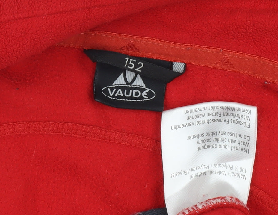 Vaude Boys Red Basic Jacket, Size 152, Fleece, Full Zip