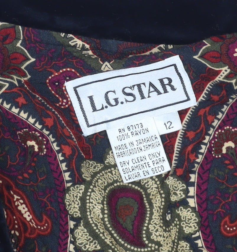 L.G. Star Women’s Multicoloured Paisley Cropped Jacket, Size 12