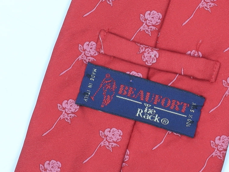 Beaufort Men's Red Silk Floral Tie