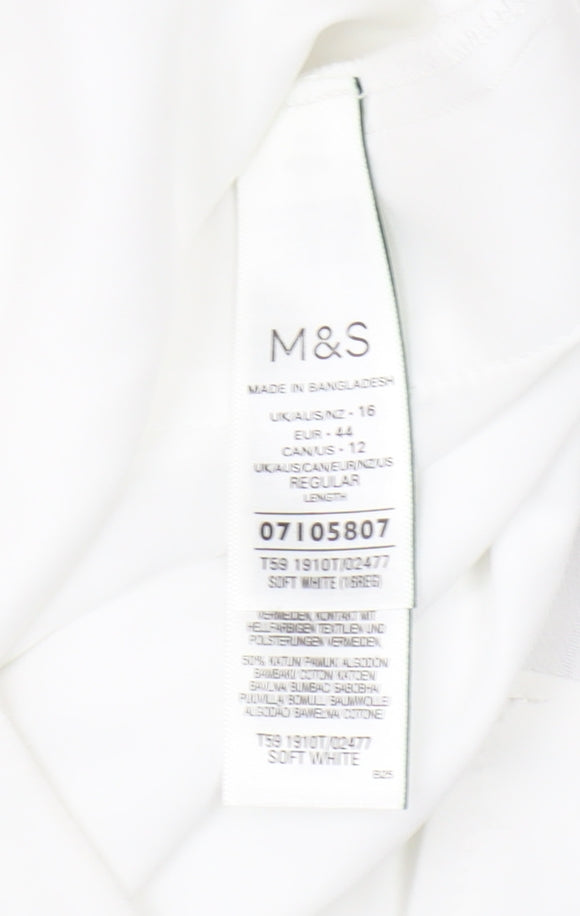 Marks and Spencer White Trousers, Women's Size 16
