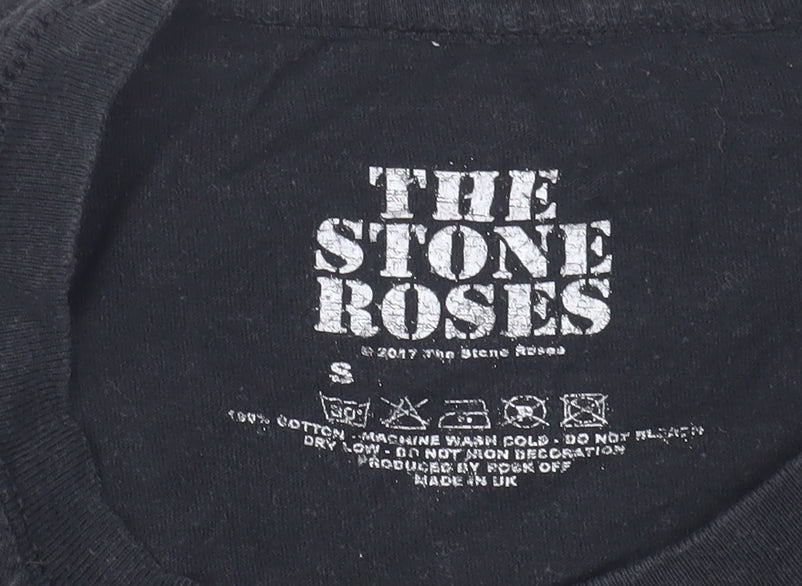 The Stone Roses Unisex Black T-Shirt - Size S, Music Theme