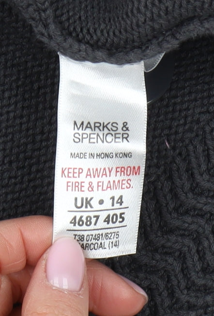 Marks and Spencer Women's Grey Cardigan UK 14 Classic